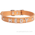 Collares de perros Rhinestone Diy Luxury Leather para perros